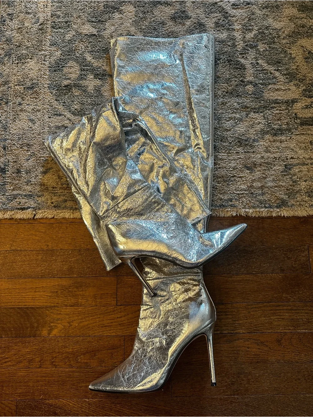 Steve Madden Over the Knee Silver Boots